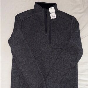 Figs Men's Zip Up Sweater in Charcoal